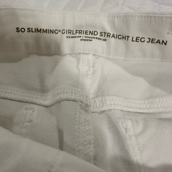 Chico's Cream Straight Leg Jeans - Picture 7 of 8